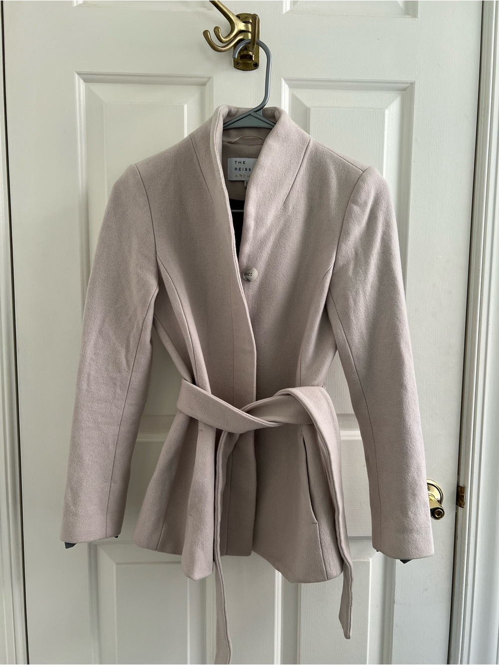 Reiss Belted Wool-Cashmere Blend Blazer Jacket